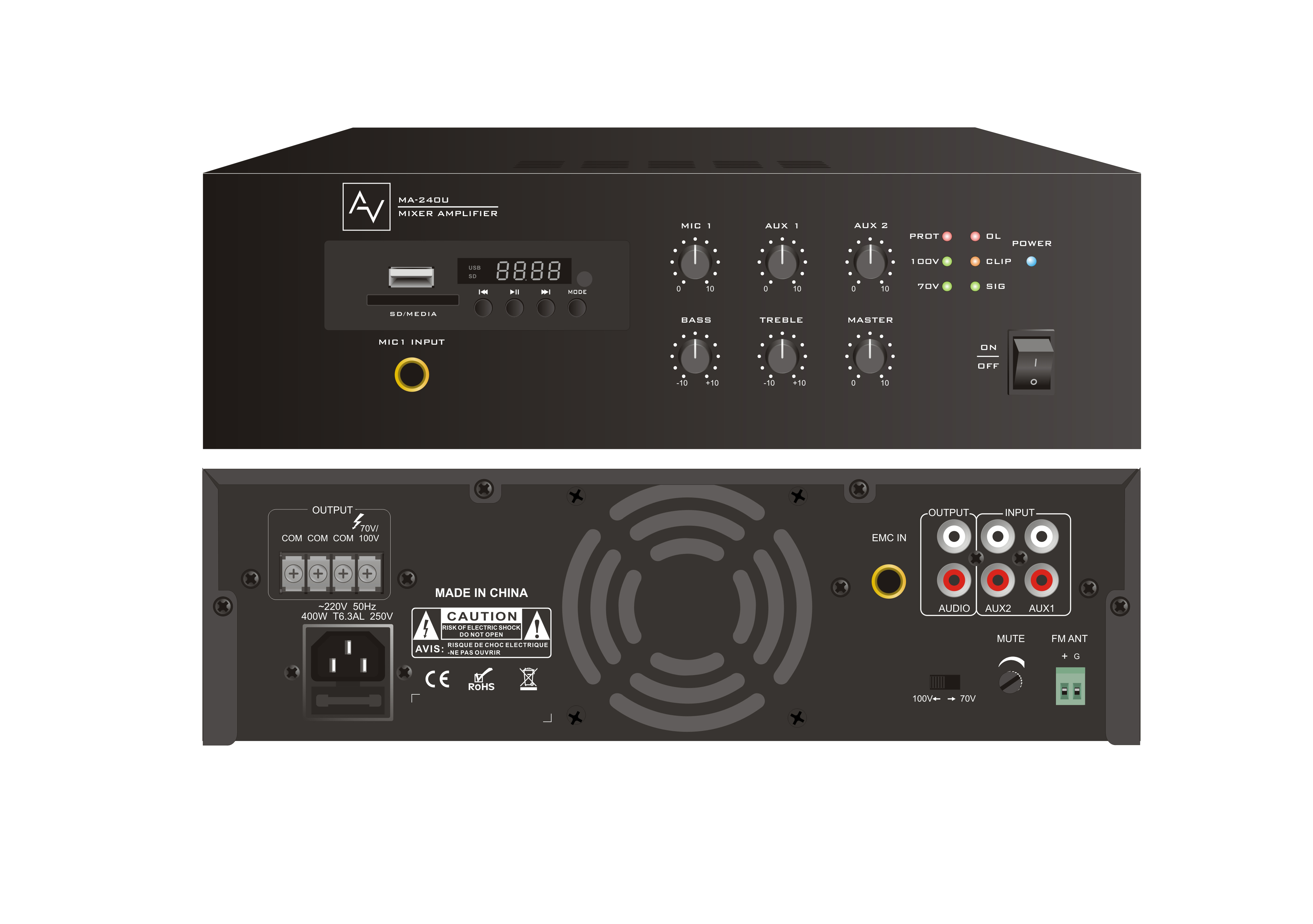 Mixer Amplifier 240W AV MA-240U