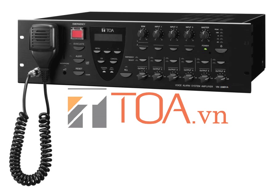 Hướng dẫn sử dụng ampli TOA VM-3360VA trong hệ thống di tản VM-3000