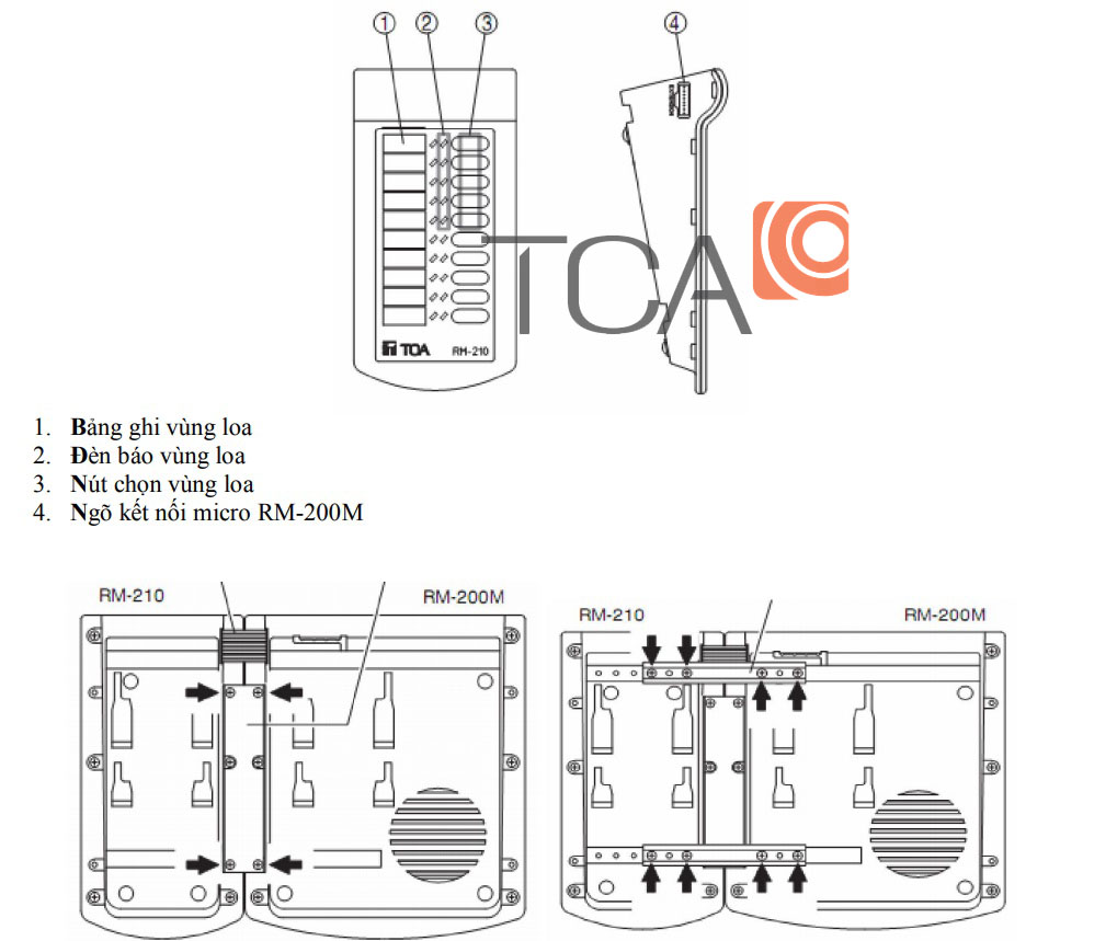 Hướng dẫn sử dụng micro TOA RM-200M trong hệ thống di tản TOA VM-2000