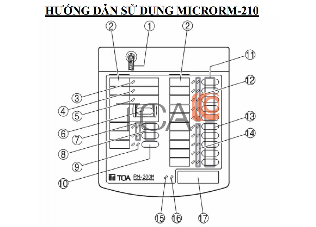Hướng dẫn sử dụng micro TOA RM-210 trong hệ thống di tản TOA VM-2000