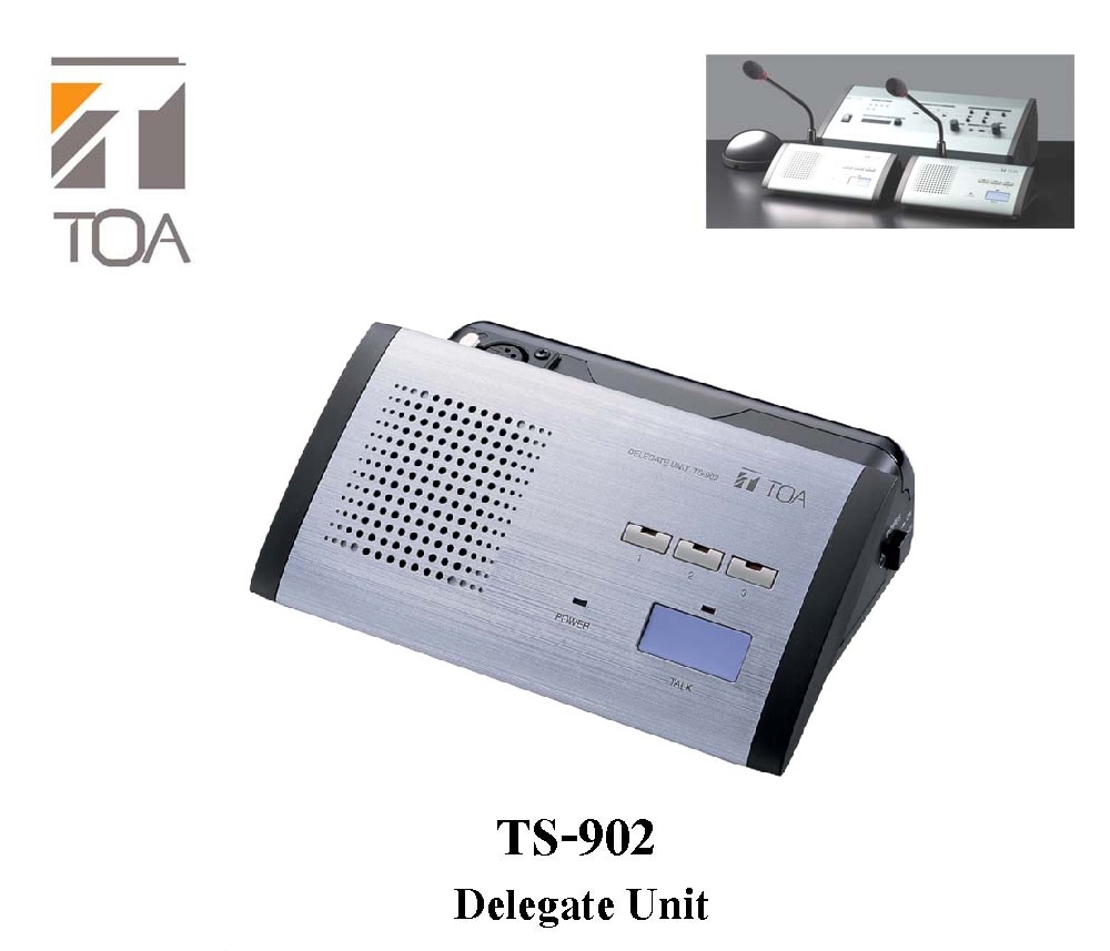 Hướng dẫn sử dụng máy đại biểu không dây TOA TS-902 Hướng dẫn sử dụng máy đại biểu không dây TOA TS-902