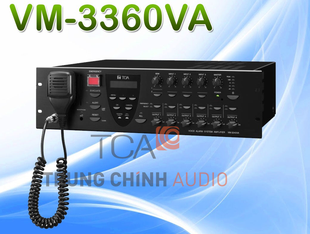 Hướng dẫn sử dụng ampli TOA VM-3360VA trong hệ thống di tản VM-3000 Hướng dẫn sử dụng ampli TOA VM-3360VA trong hệ thống di tản VM-3000