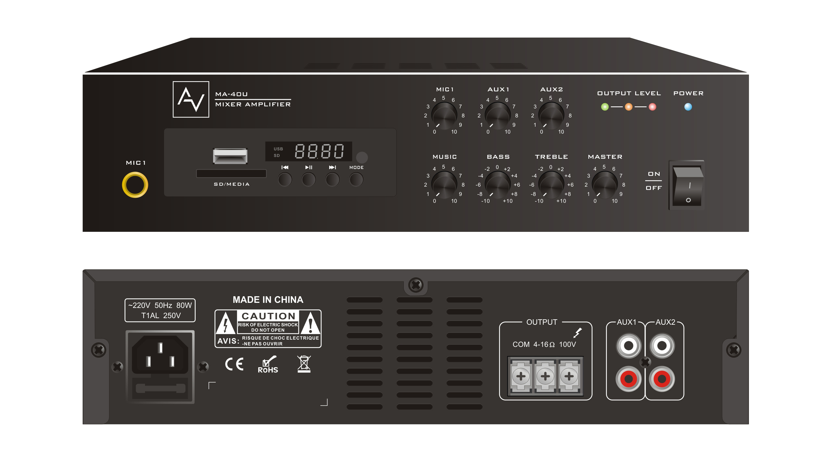 Mixer Amplifier 40W AV MA-40U